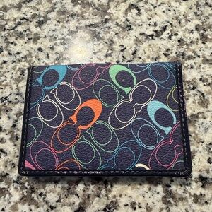 Coach Black and Multicolor Card Holder